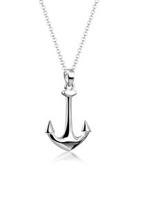 NENALINA Damen Kette mit Anhänger "Anker Anhänger Symbol Maritim Anchor 925 Silber", 45, ohne Stein, Silber 925 (Sterlingsilber), L: 45cm, silber,