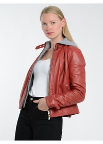 JCC Damen Lederjacke "31024030", rot, Gr. 46, Obermaterial: 100% Lammleder; Futter: 70% Baumwolle, 30% Polyester, Jacken