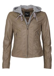 Maze Damen Lederjacke "42021133", braun, Gr. XXXL, Obermaterial: 100% Lammleder / Innenfutter: 100% Polyester / Kapuze: 55% Baumwolle, 45% Polyester,