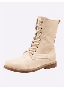 Andrea Conti Damen Schnürstiefelette, Gr. 41, beige, Leder, Glattleder, Rindsleder, modisch, Schuhe