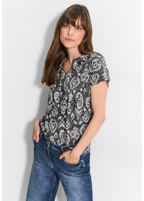 Cecil Damen T-Shirt, schwarz, casual, Gr. XXL, bedruckt, Stoff, 65% Polyester, 35% Viskose, Shirts, aus softem Materialmix