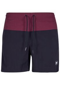 Urban Classics Herren Badeshorts "Urban Classics Herren Block Swim Shorts", rot, Gr. S, 100% Polyamid, Badehosen