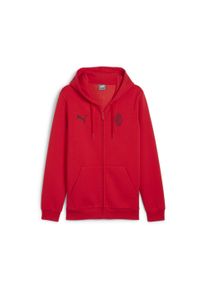 Puma Herren Sweatjacke "AC Milan ftblESSENTIALS Kapuzenjacke Herren", rot, Gr. M, Obermaterial: 68% Baumwolle, 32% Polyester; Kapuzenfutter: 100%