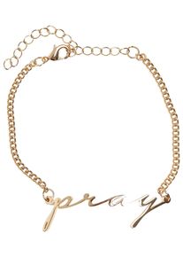 MisterTee Damen Bettelarmband "MisterTee Unisex Pray Bracelet", L/XL, Eisen-Stahl, gold, Eisen, Stahl, Armbänder