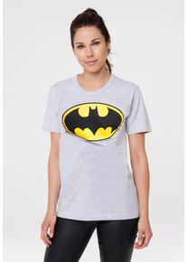 logoshirt Damen T-Shirt "Batman - Logo", grau, casual, Gr. XL, unifarben, 100% Baumwolle, Shirts, mit trendigem Print