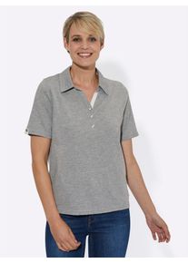 Casual Looks Damen Poloshirt "Poloshirt", grau, Gr. 40, unifarben, 70% Baumwolle, 30% Polyester, Shirts