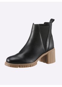 Heine Damen Stiefelette, Gr. 39, gelb, Leder, Glattleder, Rindsleder, modisch, Schuhe