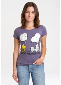 logoshirt Damen T-Shirt "Snoopy - Peanuts", lila, casual, Gr. XS, bedruckt, 100% Baumwolle, Shirts, mit niedlichem Frontprint