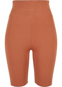 Urban Classics Damen Stoffhose "Urban Classics Damen Ladies High Waist Cycle Shorts", orange, Gr. S, unifarben, 95% Baumwolle, 5% Elasthan, Hosen