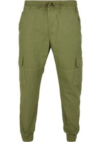 Urban Classics Herren Cargohose "Urban Classics Herren Military Jogg Pants", grün, Gr. L, unifarben, 100% Baumwolle, Hosen