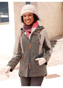 Casual Looks Damen Strickfleecejacke, beige, Gr. 48, unifarben, 100% Polyester, Webware:100% Polyester, Jacken