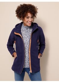 Classic Basics Damen Fleecejacke, blau, Gr. 50, unifarben, 100% Polyester, Jacken