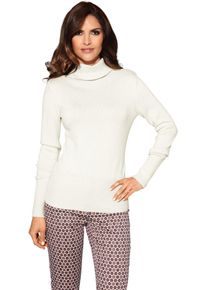 Heine Damen Rollkragenpullover "Rollkragen-Pullover", weiß, Gr. 34, unifarben, 45% Viskose, 27% Baumwolle, 25% Polyamid, 3% Kaschmir, Pullover