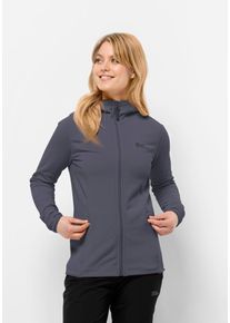 Jack Wolfskin Damen Fleecejacke "BAISELBERG HOODED FZ W", grau, Gr. XS, OBERSTOFF 95% POLYESTER, 5% ELASTHAN FUTTER 100% POLYESTER, Jacken