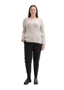 Tom Tailor Große Größen Schmale 7/8-Hose mit Bügelfalte und Stretchbund Gr. 48 schwarz für Damen