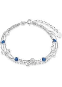 Armband Amor "2017183" Armbänder Gr. Silber 925 (Sterlingsilber), silberfarben (silber, 925, weiß, blau, blau) Damen mit Zirkonia (synth.)