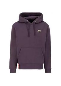 Hoodie Alpha Industries "Alpha Industries Men - Hoodies Basic Small Logo" Gr. S, lila (plum) Herren Sweatshirts