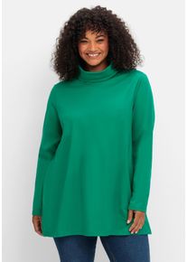 Große Größen Langarmshirt in leichter A-Linie, mit Rollkragen Gr. 48/50 grün von sheego für Damen