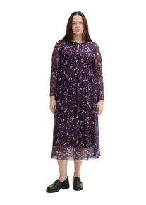 Tom Tailor Große Größen Meshkleid in Midilänge, mit Alloverprint Gr. 52 rot geblümt für Damen