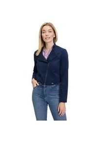 BETTY & CO Jackenblazer BETTY & CO "Betty Co Bolero-Jacke mit Stehkragen" Gr. 46, blau (navy blue) Damen Blazer Material