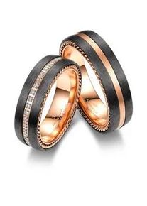 Verlobungsring MARRYA "Carbon Ringe Trauringe Eheringe Partnerringe" Fingerringe Gr. 56, Carbon, rosegold (herren ring, schwarz, rosé) Damen