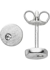 Paar Ohrstecker Jobo Ohrringe Gr. Silber 925 (Sterlingsilber), silberfarben (silber 925) Damen rund 925 Silber mit Zirkonia