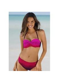 Bügel-Bandeau-Bikini Lascana Gr. 46, Cup D, rot Damen Bikini-Sets mit Farbverlauf