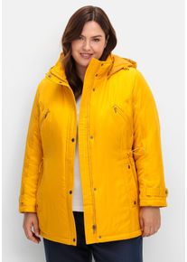 Große Größen Steppjacke mit Tunnelzug in der Taille Gr. 44 braun von sheego für Damen