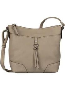 Umhängetasche Tom Tailor "Imeri" Gr. B/H/T: 28cm x 25cm x 8,5cm, beige Damen Taschen weiches Lederimitat mit 2-tone-Effekt, Ziernähten und Dekoanhänger