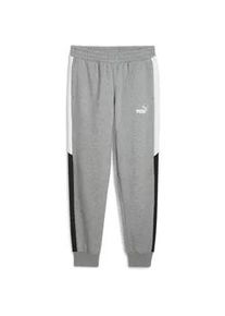 Trainingshose Puma "POWER COLORBLOCK SWEATPANTS FL CL" Gr. L, N-Gr, grau (medium gray heather) Herren Hosen