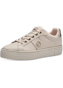 Plateausneaker Tamaris Gr. 40, beige (creme) Damen Schuhe Freizeitschuh, Halbschuh, Schnürschuh mit gepolstertem Schaftrand