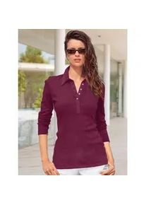 Langarm-Poloshirt Casual Looks "Poloshirt" Gr. 46, rot (bordeaux) Damen Shirts