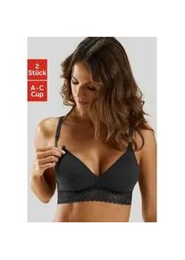 Still-BH Petite Fleur Gr. 85, Cup B, schwarz-weiß (weiß, schwarz) Damen BHs mit weicher Baumwolle ohne Bügel, Basic Dessous