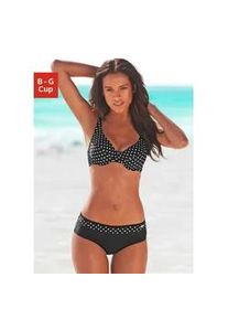 Bügel-Bikini Lascana Gr. 40, Cup C, schwarz-weiß (schwarz, weiß) Damen Bikini-Sets mit modischen Punkten