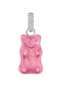 Ketten-Anhänger Thomas Sabo "THOMAS x HARIBO Schmuck: Großer Anhänger Goldbär" Schmuckanhänger Gr. Silber 925 (Sterlingsilber), 4,05 g, pink (silberfarben, pink, kristallweiß, kristallweiß) Damen mit Kristallglas, Zirkonia (synth.)