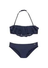 Bandeau-Bikini Buffalo Gr. 170/176, N-Gr, blau (marine) Kinder Bikini-Sets mit modischem Volant