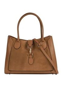 Shopper Samantha Look Gr. B/H/T: 34cm x 27cm x 15cm onesize, braun (cognac) Damen Taschen echt Leder, Made in Italy