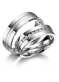 Trauring MARRYA "Edelstahl Ringe Trauringe Eheringe Partnerringe" Fingerringe Gr. 64, Edelstahl, silberfarben (damen ring, silber) Damen