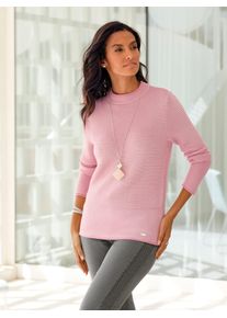 Casual Looks Damen Stehkragenpullover "Pullover", rosa, Gr. 36, gemustert, mehrfarbig, gestreift, 50% Baumwolle, 50% Polyacryl, Pullover
