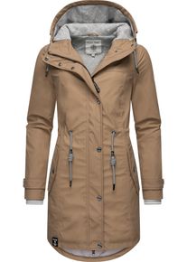PEAK TIME Damen Regenjacke "L60042", beige, modisch, Gr. XS, Obermaterial: 100% Polyurethan, Futter 1: 100% Polyester, Futter 2: 60% Baumwolle, 40%