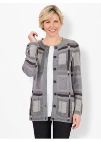 CLASSIC Damen Strickjacke, rosa, Gr. 40, gemustert, mehrfarbig, 83% Polyacryl, 13% Polyamid, 4% Polyester, Strickjacken