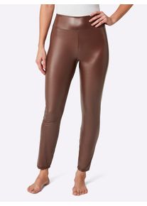 wäschepur WÄSCHEPUR Damen Leggings, braun, Gr. 36, unifarben, 90% Polyester, 10% Elasthan, Hosen