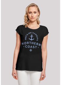 F4NT4STIC Damen T-Shirt "Nordsee Knut & Jan Hamburg", schwarz, casual, Gr. S, Obermaterial: 100% Baumwolle, Shirts, Print