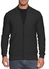 INDICODE Herren Strickjacke "Marland", grau, modisch, Gr. S, unifarben, Strick, Obermaterial: 100% Baumwolle, Strickjacken
