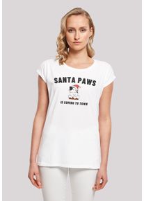 F4NT4STIC Damen T-Shirt "Santa Paws Christmas Cat", weiß, casual, Gr. XL, Obermaterial: 100% Baumwolle, Shirts, Premium Qualität, Rock-Musik, Band