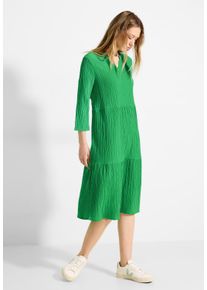 Cecil Damen Blusenkleid, grün, casual, Gr. XS, unifarben, Stoff, 56% Viskose, 43% Polyester, 1% Elasthan, Kleider, in Unifarbe