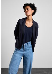 Street One Damen Kurzblazer, blau, casual, Gr. 34, unifarben, Stoff, Jersey, Oberstoff: 60% Viskose, 35% Polyamid, 5% Elasthan; Futter: 100%