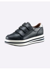 Heine Damen Sneaker, Gr. 41, blau, Leder, Glattleder, Rindsleder, modisch, Schuhe