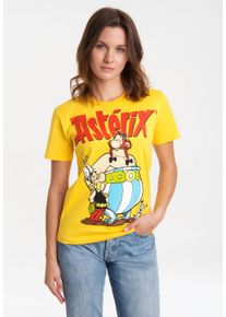 logoshirt Damen T-Shirt "Asterix der Gallier - Asterix & Obelix", gelb, casual, Gr. M, bedruckt, 100% Baumwolle, Shirts, mit lizenziertem Print