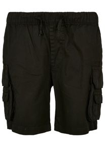 Urban Classics Jungen Cargohose "Urban Classics Herren Boys Double Pocket Cargo Shorts", schwarz, Gr. 146, unifarben, 100% Baumwolle, Hosen